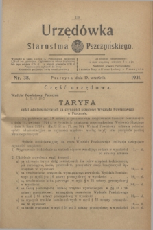 Urzędówka Starostwa Pszczyńskiego. 1931, nr 38 (19 września)