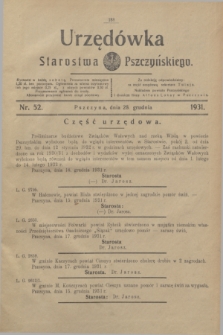 Urzędówka Starostwa Pszczyńskiego. 1931, nr 52 (28 grudnia)