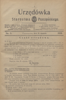 Urzędówka Starostwa Pszczyńskiego. 1933, nr 3 (21 stycznia)