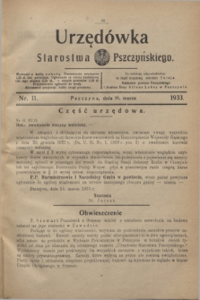 Urzędówka Starostwa Pszczyńskiego. 1933, nr 11 (18 marca)