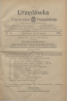 Urzędówka Starostwa Pszczyńskiego. 1933, nr 23 (10 czerwca)