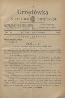 Urzędówka Starostwa Pszczyńskiego. 1933, nr 38 (23 września)
