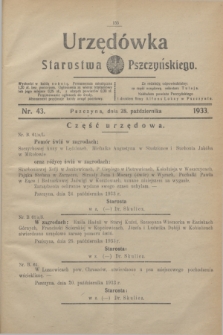 Urzędówka Starostwa Pszczyńskiego. 1933, nr 43 (28 października)