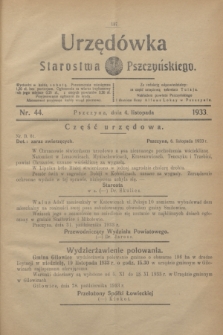 Urzędówka Starostwa Pszczyńskiego. 1933, nr 44 (4 listopada )