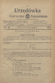 Urzędówka Starostwa Pszczyńskiego. 1933, nr 48 (2 grudnia)