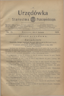 Urzędówka Starostwa Pszczyńskiego. 1933, nr 13 (1 kwietnia)