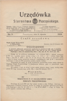 Urzędówka Starostwa Pszczyńskiego. 1928, nr 3 (21 stycznia)