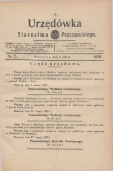 Urzędówka Starostwa Pszczyńskiego. 1928, nr 7 (3 marca)