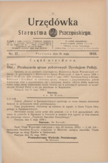 Urzędówka Starostwa Pszczyńskiego. 1928, nr 17 (19 maja)