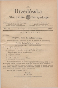 Urzędówka Starostwa Pszczyńskiego. 1928, nr 30 (8 wrzesnia)