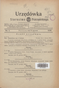 Urzędówka Starostwa Pszczyńskiego. 1930, nr 1 (11 stycznia)