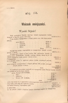 [Kadencja VI, sesja II, al. 254] Alegata do Sprawozdań Stenograficznych z Drugiej Sesyi Szóstego Peryodu Sejmu Krajowego Królestwa Galicyi i Lodomeryi wraz z Wielkiem Księstwem Krakowskiem z roku 1890. Alegat 254