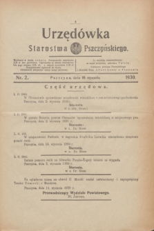 Urzędówka Starostwa Pszczyńskiego. 1930, nr 2 (18 stycznia)