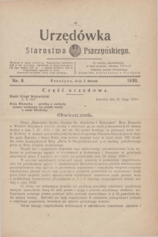 Urzędówka Starostwa Pszczyńskiego. 1930, nr 8 (1 marca)