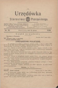 Urzędówka Starostwa Pszczyńskiego. 1930, nr 10 (15 marca)