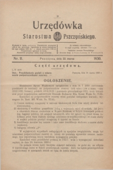 Urzędówka Starostwa Pszczyńskiego. 1930, nr 11 (22 marca)