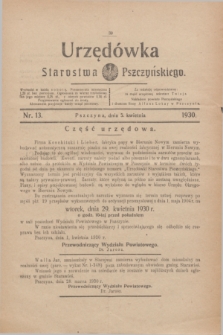 Urzędówka Starostwa Pszczyńskiego. 1930, nr 13 (5 kwietnia)