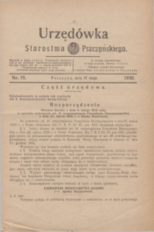 Urzędówka Starostwa Pszczyńskiego. 1930, nr 19 (17 maja)