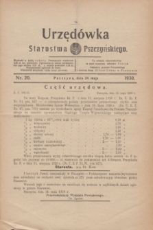 Urzędówka Starostwa Pszczyńskiego. 1930, nr 20 (24 maja)