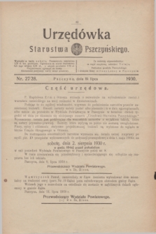 Urzędówka Starostwa Pszczyńskiego. 1930, nr 27/28 (19 lipca)