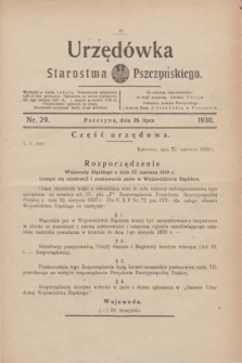 Urzędówka Starostwa Pszczyńskiego. 1930, nr 29 (26 lipca)