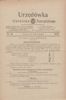 Urzędówka Starostwa Pszczyńskiego. 1930, nr 30 (2 sierpnia)