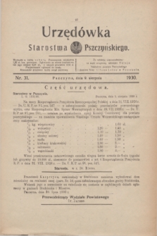 Urzędówka Starostwa Pszczyńskiego. 1930, nr 31 (9 sierpnia)