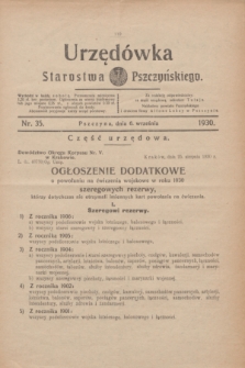 Urzędówka Starostwa Pszczyńskiego. 1930, nr 35 (6 września)