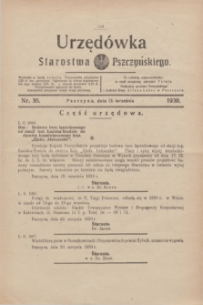 Urzędówka Starostwa Pszczyńskiego. 1930, nr 36 (13 września)