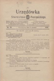 Urzędówka Starostwa Pszczyńskiego. 1930, nr 38 (27 września)