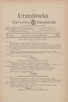 Urzędówka Starostwa Pszczyńskiego. 1930, nr 41 (18 października)