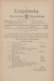 Urzędówka Starostwa Pszczyńskiego. 1930, nr 43 (31 października)