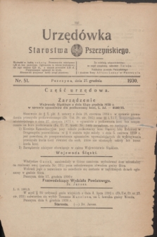 Urzędówka Starostwa Pszczyńskiego. 1930, nr 51 (27 grudnia)