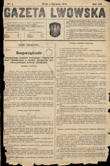 Gazeta Lwowska. 1919, nr 1