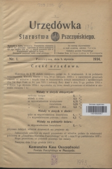 Urzędówka Starostwa Pszczyńskiego. 1934, nr 1 (5 stycznia)