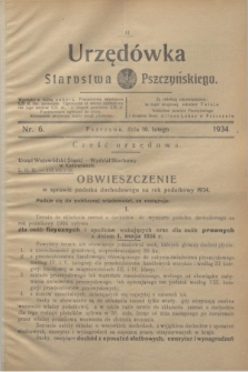 Urzędówka Starostwa Pszczyńskiego. 1934, nr 6 (10 lutego)