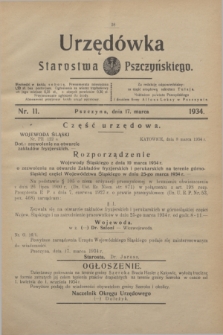 Urzędówka Starostwa Pszczyńskiego. 1934, nr 11 (17 marca)