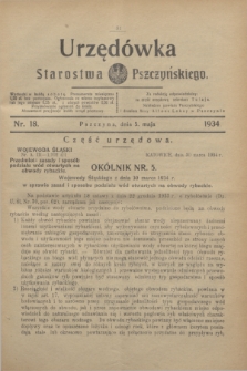 Urzędówka Starostwa Pszczyńskiego. 1934, nr 18 (5 maja)