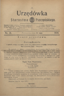Urzędówka Starostwa Pszczyńskiego. 1934, nr 21 (26 maja)