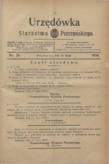 Urzędówka Starostwa Pszczyńskiego. 1934, nr 29 (21 lipca)