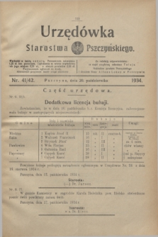 Urzędówka Starostwa Pszczyńskiego. 1934, nr 41/42 (20 października)
