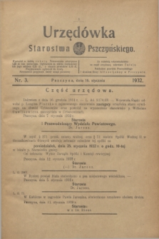 Urzędówka Starostwa Pszczyńskiego. 1932, nr 3 (16 stycznia)