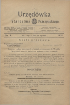 Urzędówka Starostwa Pszczyńskiego. 1932, nr 4 (23 stycznia)