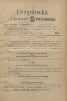 Urzędówka Starostwa Pszczyńskiego. 1932, nr 5 (30 stycznia)