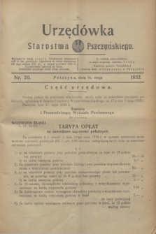Urzędówka Starostwa Pszczyńskiego. 1932, nr 20 (14 maja)