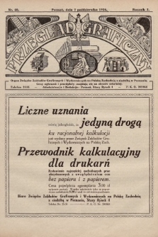 Przegląd Graficzny : Organ Związku Zakładów Graficznych i Wydawniczych na Polskę Zachodnią z siedzibą w Poznaniu. R. 7, 1926, nr 40