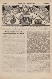 Przegląd Graficzny : Organ Związku Zakładów Graficznych i Wydawniczych na Polskę Zachodnią z siedzibą w Poznaniu. R. 7, 1926, nr 45