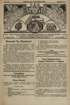 Przegląd Graficzny : organ Korporacyj Zakładów Graficznych i Wydawniczych na Ziemiach Zachodnich. R. 10, 1929, nr 17