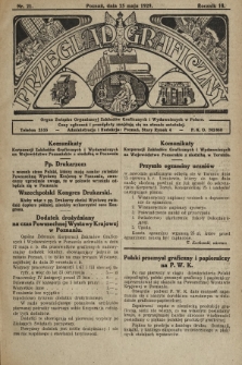 Przegląd Graficzny : Organ Związku Organizacyj Zakładów Graficznych i Wydawniczych w Polsce. R. 10, 1929, nr 21