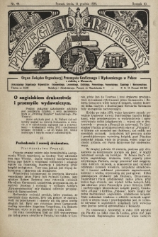 Przegląd Graficzny : organ Związku Organizacyj Przemysłu Graficznego i Wydawniczego w Polsce. R. 10, 1929, nr 49